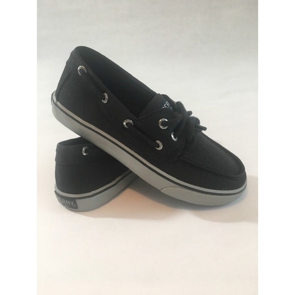 boys black sperrys